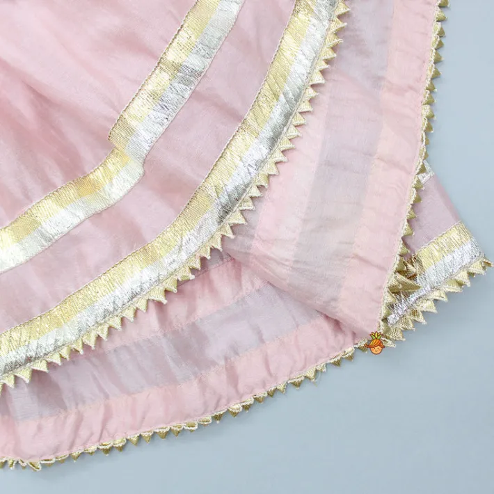 New Lace Work And Pleated Kurti With Pink Pant Ethnic Wear | Churidars & Salwars