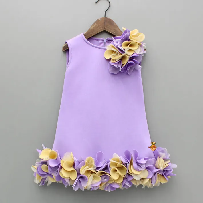 New Lavender Artificial Flowers Embellished Dress Dresses & Sets | Dresses