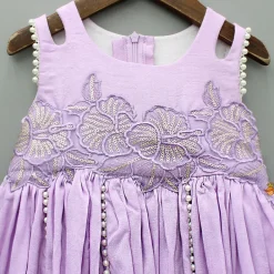 Hot Lavender Embroidered Flared Kurti Ethnic Wear | Kurtis & Jumpsuits