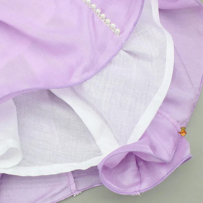Hot Lavender Embroidered Flared Kurti Ethnic Wear | Kurtis & Jumpsuits