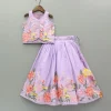 Clearance Lavender Embroidered Pleated Top And Lehenga Twinning Sets | Ethnic Wear