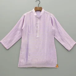 Hot Lavender Kurta With Embroidered Jacket And Pyjama BOY Indian Ethnic Wear | Ethnic Sets