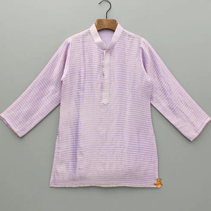 Hot Lavender Kurta With Embroidered Jacket And Pyjama BOY Indian Ethnic Wear | Ethnic Sets