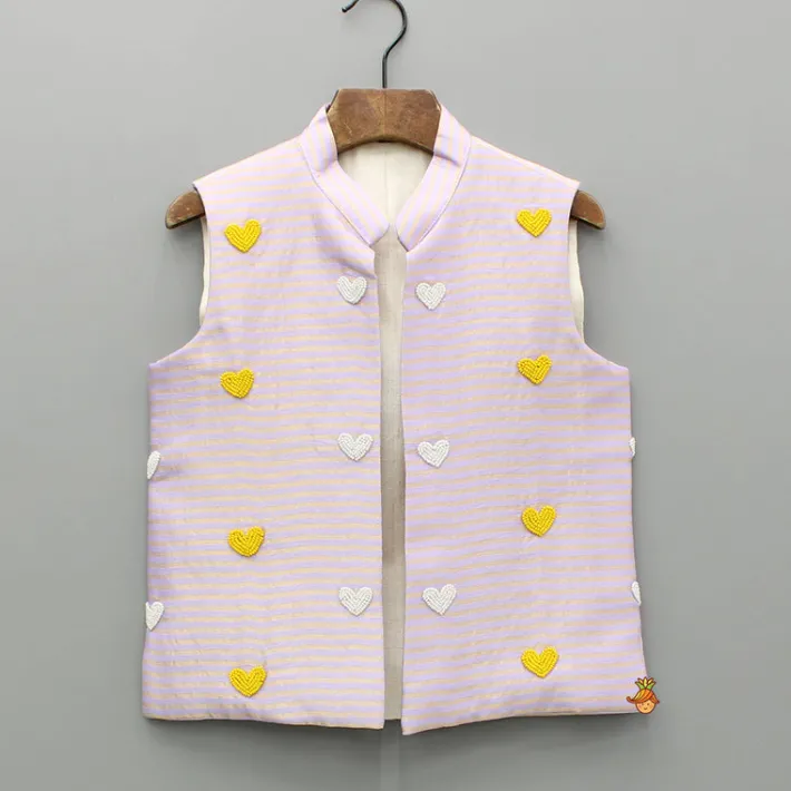 Hot Lavender Kurta With Embroidered Jacket And Pyjama BOY Indian Ethnic Wear | Ethnic Sets