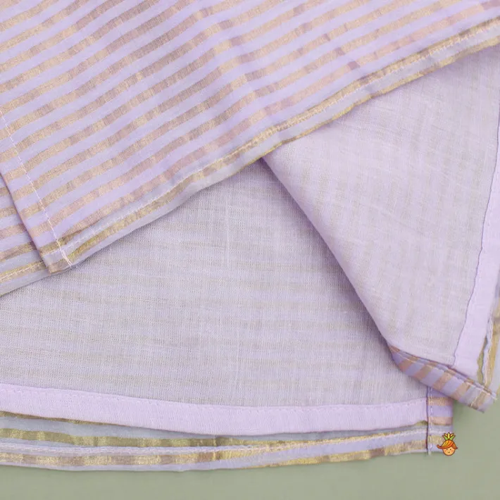 Hot Lavender Kurta With Embroidered Jacket And Pyjama BOY Indian Ethnic Wear | Ethnic Sets