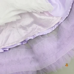 New Lavender One Shoulder Embellished Dress With Detachable Trial And Bow With Matching Swirled Bowie Headband Dresses & Sets | Dresses