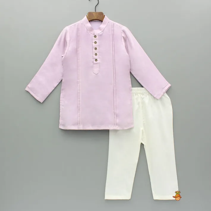 Discount Lavender Pintuck Detail Kurta With Embroidered Jacket And Pyjama BOY Indian Ethnic Wear | Ethnic Sets