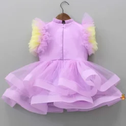 Best Lavender Rainbow Dress With Matching Sling Bag Dresses & Sets | Dresses