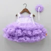 Online Lavender Ruffle And Sequin Dress With Hair Clip Dresses & Sets | Dresses