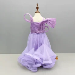 Online Lavender Sequins Embellished Strappy Dress With Stiff Belt And Detachable Trail Dresses & Sets | Dresses