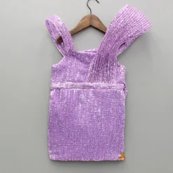 Online Lavender Sequins Embellished Strappy Dress With Stiff Belt And Detachable Trail Dresses & Sets | Dresses