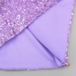 Online Lavender Sequins Embellished Strappy Dress With Stiff Belt And Detachable Trail Dresses & Sets | Dresses