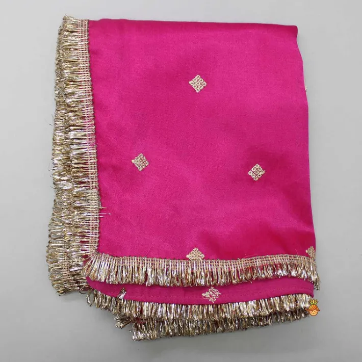 New Lavish Pink Faux Mirror Work Kurti With Palazzo And Dupatta Ethnic Wear | Palazzos & Shararas