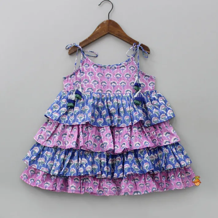 Best Layered Tie Up Straps Multicolour Dress Dresses & Sets | Dresses