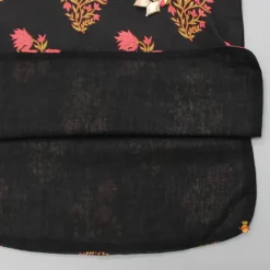 Outlet Leaf Adorned Black Floral Printed Kurta And Pyjama BOY Indian Ethnic Wear | Ethnic Sets