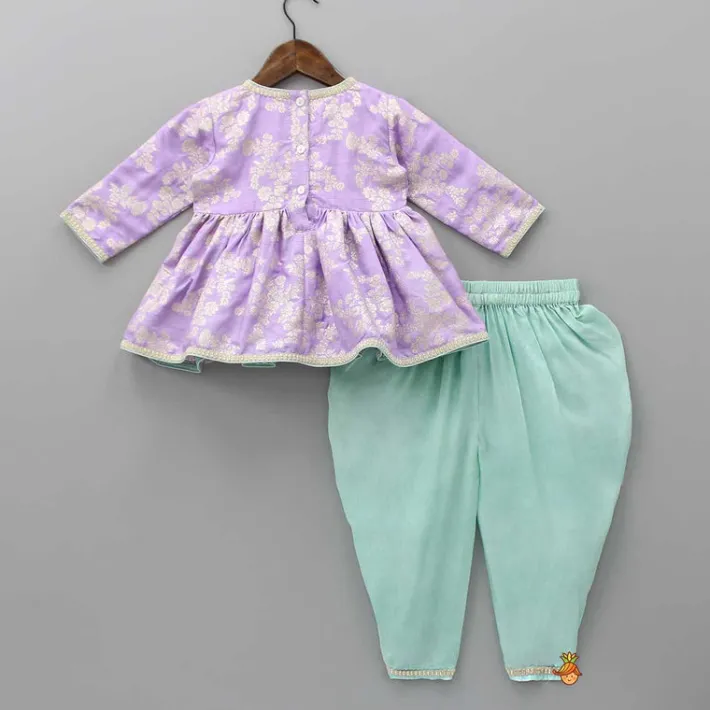 Clearance Lilac Angarkha Style Top And Dhoti Ethnic Wear | Dhotis & Patialas