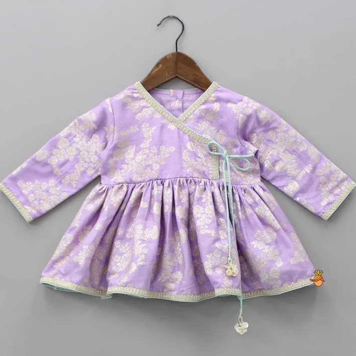 Clearance Lilac Angarkha Style Top And Dhoti Ethnic Wear | Dhotis & Patialas