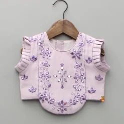 Online Lilac Embroidered And Mirror Work Top And Lehenga Ethnic Wear | Lehengas & Ghagras
