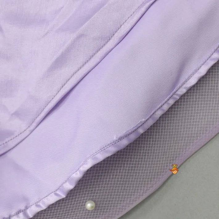 Discount Lilac Embroidered Crop Top And Net Layered Lehenga Ethnic Wear | Lehengas & Ghagras
