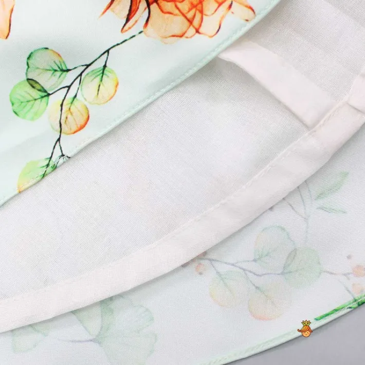 Clearance Lime Green Floral Printed Rose Flowers Adorned Dress Dresses & Sets | Dresses