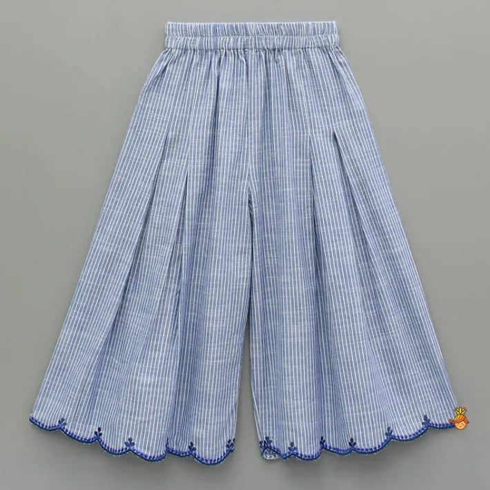 Best Linen Embroidered Top With Wide Leg Pants Dresses & Sets | Sets