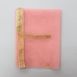 Fashion Linen Floral Grey And Peach Top With Pleated Lehenga And Matching Net Lace Work Dupatta Ethnic Wear | Lehengas & Ghagras