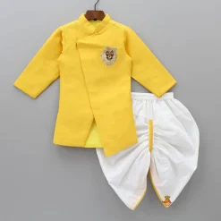Hot Lion King Embroidered Asymmetric Kurta With Dhoti BOY Indian Ethnic Wear | Ethnic Sets