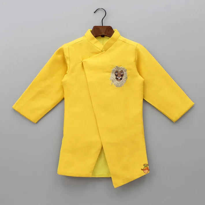 Hot Lion King Embroidered Asymmetric Kurta With Dhoti BOY Indian Ethnic Wear | Ethnic Sets