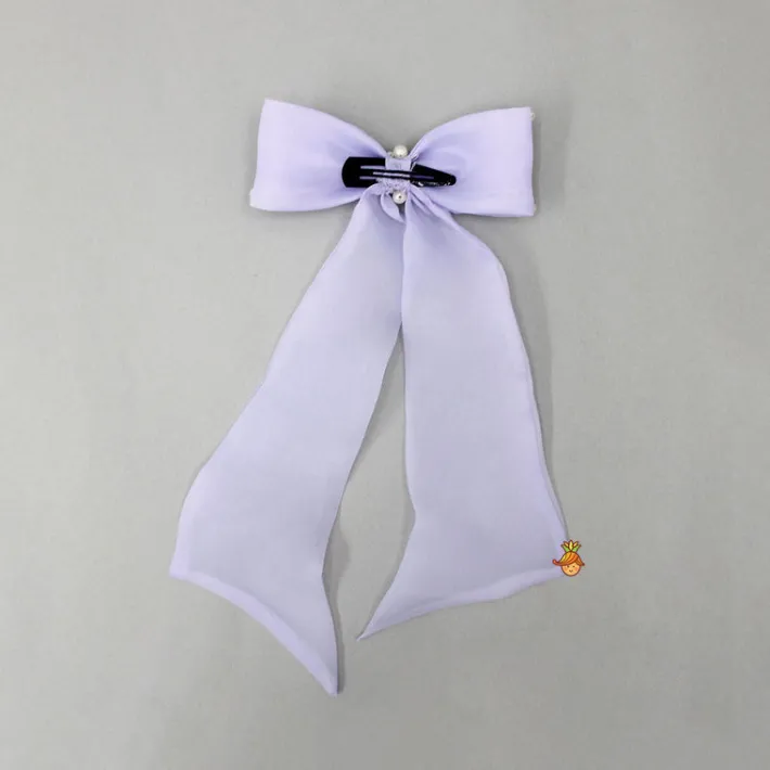 Outlet Long Tail Lavender Bow Hair Clip Hair Accessories | Hair Clips