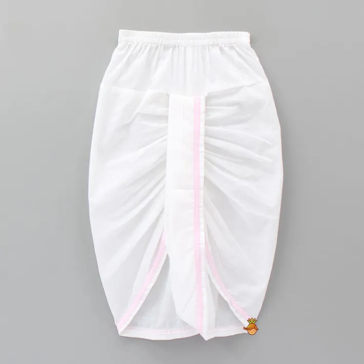 Clearance Lotus Patch Embroidered Pink Kurta And Dhoti BOY Indian Ethnic Wear | Ethnic Sets