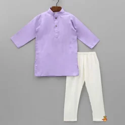 Discount Lovely Lilac Kurta With Floral Embroidered Jacket And Pyjama BOY Indian Ethnic Wear | Ethnic Sets