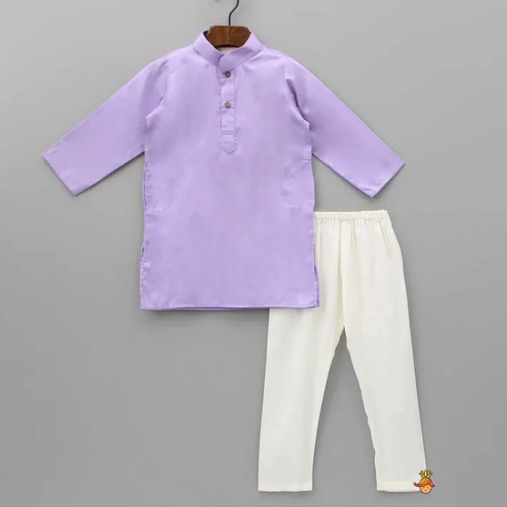 Discount Lovely Lilac Kurta With Floral Embroidered Jacket And Pyjama BOY Indian Ethnic Wear | Ethnic Sets
