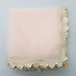 Outlet Lovely Peach Georgette Frilly Sleeves Top And Lehenga With Net Dupatta Ethnic Wear | Lehengas & Ghagras