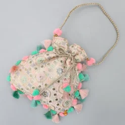 New Lovely Sequins And Thread Work Potli Bag Bags