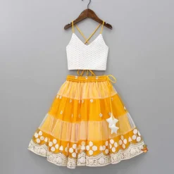 Best Lovely Sequins Work Top With Tiered Net Lehenga Ethnic Wear | Lehengas & Ghagras
