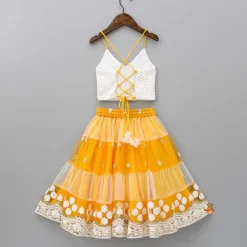 Best Lovely Sequins Work Top With Tiered Net Lehenga Ethnic Wear | Lehengas & Ghagras