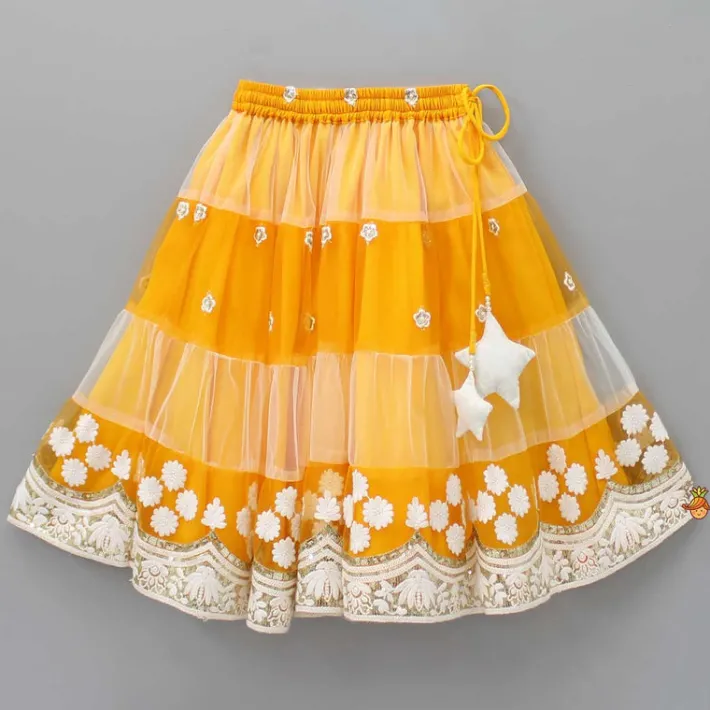 Best Lovely Sequins Work Top With Tiered Net Lehenga Ethnic Wear | Lehengas & Ghagras