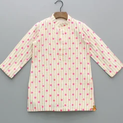 Discount Lurex Printed Kurta With Embroidered Jacket And Pyjama BOY Indian Ethnic Wear | Ethnic Sets