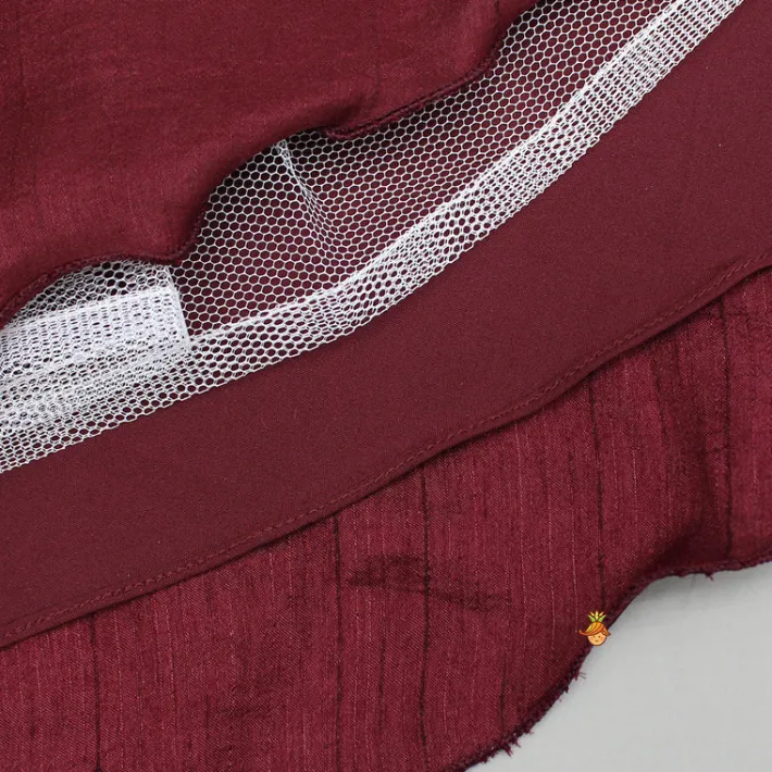 Online Maroon Embellished Top And Lehenga Ethnic Wear | Lehengas & Ghagras