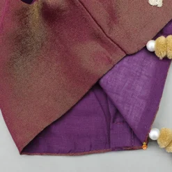 New Maroon Embroidered Top And Printed Lehenga With Matching Potli Bag Ethnic Wear | Lehengas & Ghagras