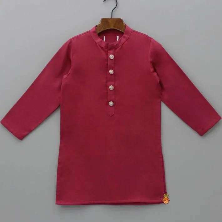 Fashion Maroon Ethnic Kurta With Floral Sequins Embroidered Jacket And Pyjama BOY Indian Ethnic Wear | Ethnic Sets