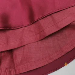 Clearance Maroon Flared Dress With Floral Embellishments Dresses & Sets | Dresses