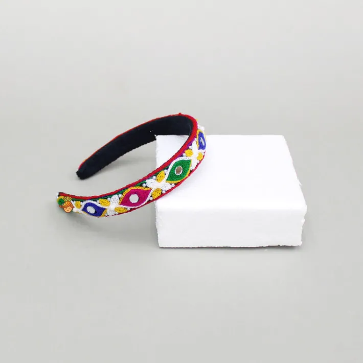 New Mirror Work Multicolour Hairband Hair Accessories | Hair Bands
