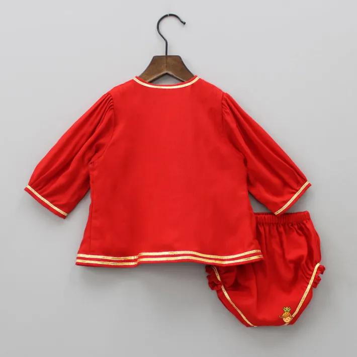 Outlet Multi Colour Bird Embroidered Jamna With Matching Cap And Booties Twinning Sets | Baby Essentials