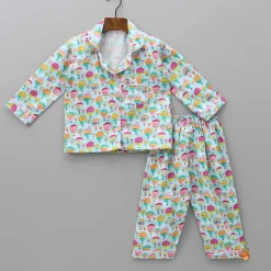 Discount Multi Colour Hot Air Balloon Print Sleepwear Sleepwear