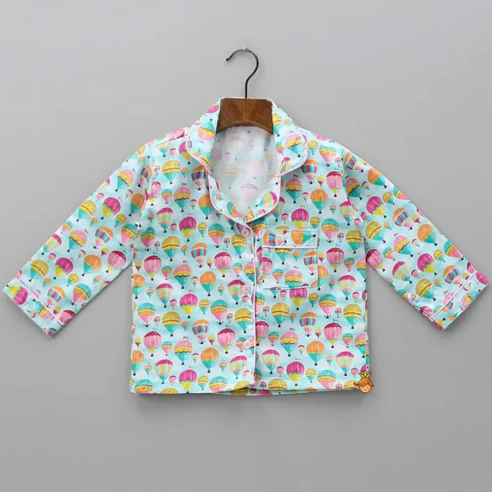 Discount Multi Colour Hot Air Balloon Print Sleepwear Sleepwear