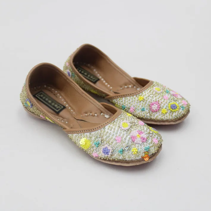 Best Multi Colour Thread And Bead Work Jutti Shoes