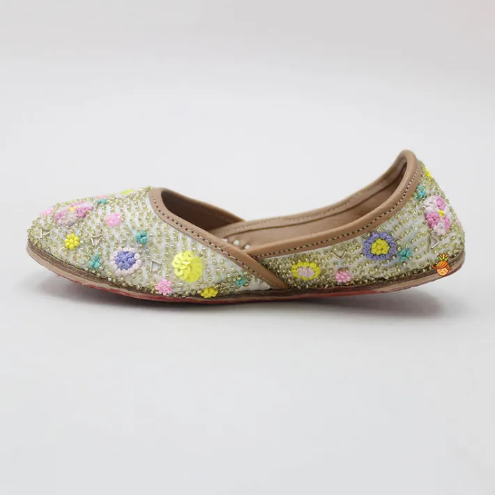 Best Multi Colour Thread And Bead Work Jutti Shoes