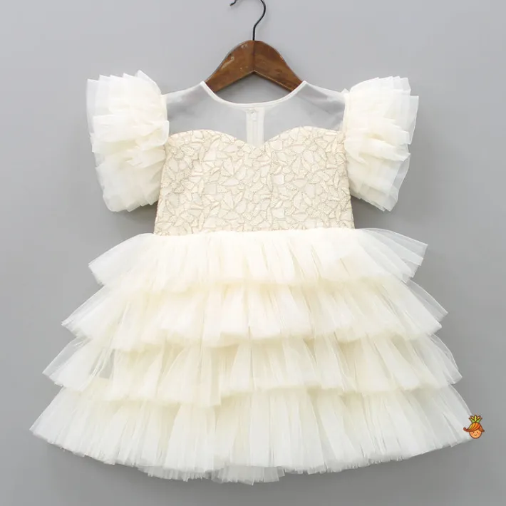 Online Multi Layered Off White Dress Dresses & Sets | Dresses
