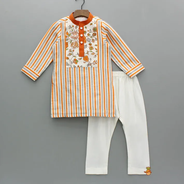 New Multicolor Striped Printed Kurta With Pyjama BOY Indian Ethnic Wear | Ethnic Sets